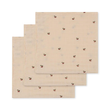 Tetradoeken 3 pack muslin cloth - Cherry